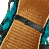 Straw Feather Blue Tote