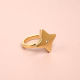 Gold Plated Bold Star Swarovski Ring