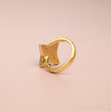Gold Plated Bold Star Swarovski Ring
