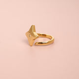Gold Plated Bold Star Swarovski Ring