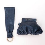 Mini-Mina Miniature Metallic Navy Bag