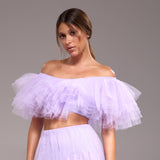 Lala Lilac Ruffle Top