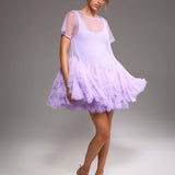 Paulina Lilac Tulle Mini Dress