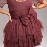 Tulle Maroon Sash