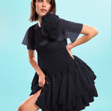 Paulina Black Tulle Mini Dress