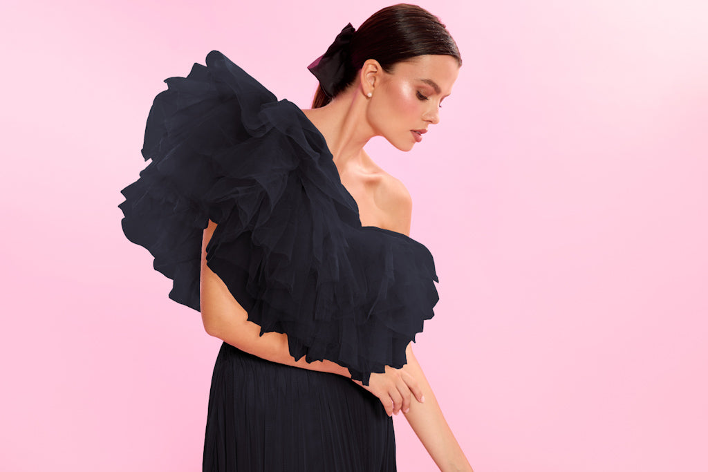 Lala Black Ruffle Top