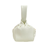 Classic White Bombón Knot Wrist Bag