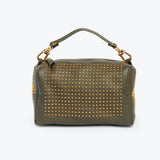 Studed Barrel Ripe Olive Bag