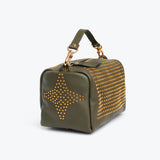 Studed Barrel Ripe Olive Bag