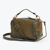 Studed Barrel Ripe Olive Bag