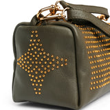 Studed Barrel Ripe Olive Bag