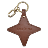 Leather Brown Star Keychain